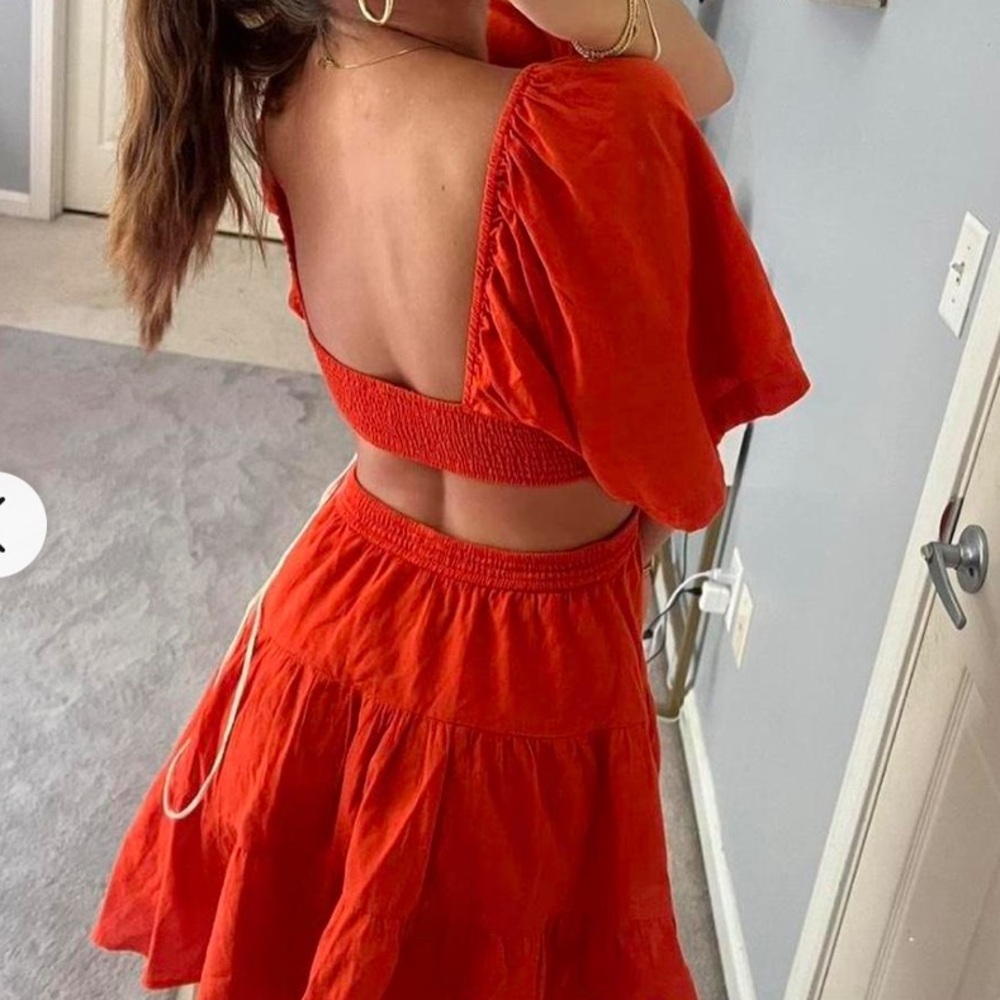 Free People Red cut out dress